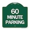 Signmission Designer Series Sign-60 Minute Parking, Green & White Aluminum Sign, 18" x 18", GW-1818-24367 A-DES-GW-1818-24367 - alternate 1